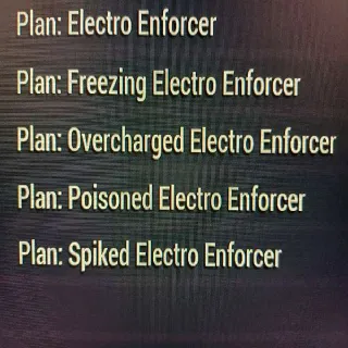 All 5 Plans Electro Enforcer