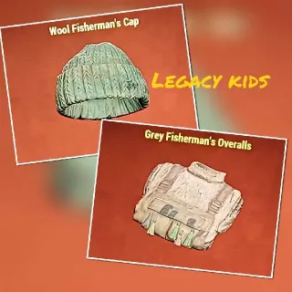 Grey Fisherman's Overalls And Cap