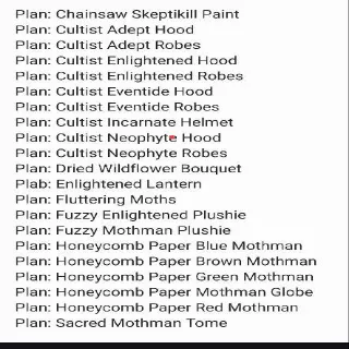 All 21 New Plans Mothman