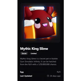 MYTHIC KING SLIME I BGSI