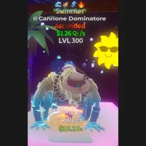 🔥SUMMER ASCENDED IL CANNONE DOMINATORE 126Qi/s LVL 300 | 4T⚡FAST DELIVERY 🚀 GO UP FOR BRAINROTS FORTNITE
