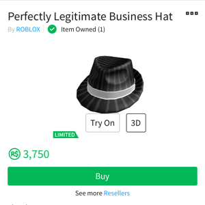 Roblox Perfectly Legitimate Business Hat Outfit