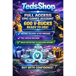 Full Access Epic Games Account | 600 V-Bucks | FAST Delivery