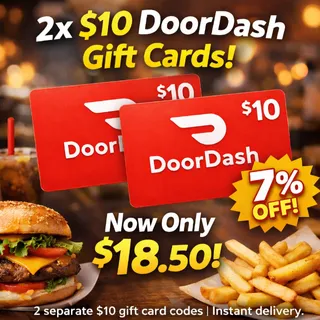 DoorDash Gift Cards 2x $10 | $20 Total | Instant Delivery