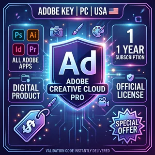 Adobe Creative Cloud Pro 1 Year | PC | Adobe Key | USA 🇺🇸
