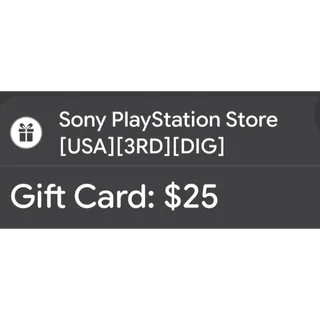 $25.00 USD PlayStation Store