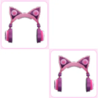 2x Pink Cat Ear Headphone