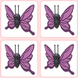 4x Purple Butterfly