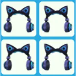 4x Blue Cat Ear Headphone