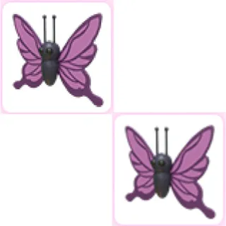 2x Purple Butterfly