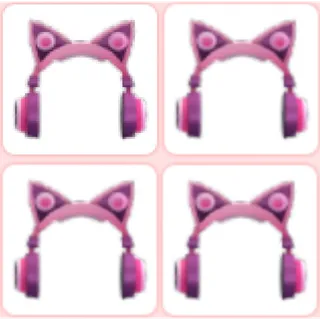 4x Pink Cat Ear Headphones