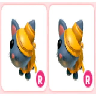 2x R Halloween Golden Mummy Cat