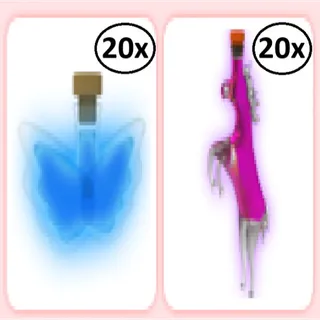 20x Fly Potion and 20x Ride Potion