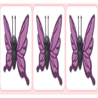 3x Purple Butterfly