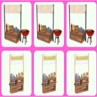 3x Hotdog Stand and 3x Lemonade Stand