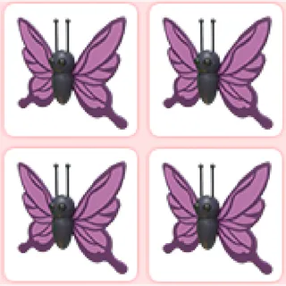4x Purple Butterfly