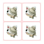 4x Halloween White Mummy Cat