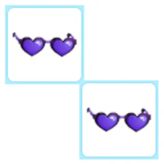 2x Purple Heart Glasses