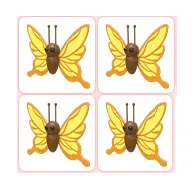 4x Yellow Butterfly