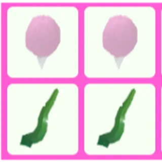 2x cotton candy and 2x seaweed