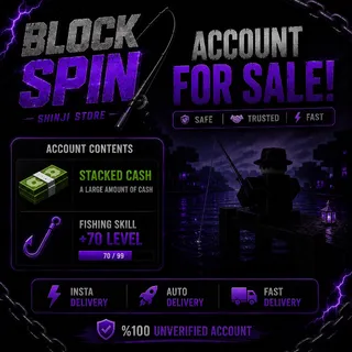 Block Spin | Elite Account With 8.1M+ Cash 💵 | 70 Level Fishing | Instant Delivery | Auto Delivery | Instant Delivery | 🚀