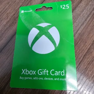 $25.00 USD Xbox Gift Card