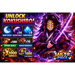 Kokushibo set + F Mastery Sailor Piece + 1k traits + 1k clan rerolls + 1k race rerolls