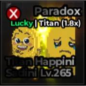 Titan Paradox Lucky Happini Sadini etfb Escape Tsunami For Brainrots