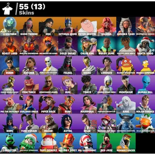 ⭐ FORTNITE ACCOUNT | LVL 872 | 55 SKINS incl. OPTIMUS PRIME, PETER GRIFFIN, AHSOKA TANO | RARE FORTNITE ACCOUNT | 600 VBUCKS ⭐