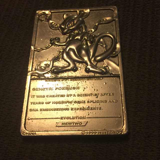 1999 Mewtwo Pokemon 23k Gold Plated Trading Card Other Collectibles Good Gameflip