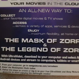 The Mask Of Zorro AND The Legend Of Zorro