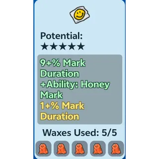 9% Mark Duration + 1% Mark Duration / Honey Mark | Smiley Sticker| BSS | Bee Swarm Simulator 