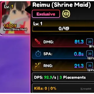 Reimu Evo Full Godly 