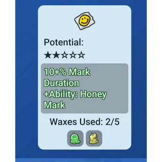 10% Mark Duration / 2 Wax / 2 Pot / Honey Mark | Smiley Sticker