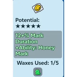 12% Mark Duration / 1 Wax / 5 Potential / Honey Mark | Smiley Sticker