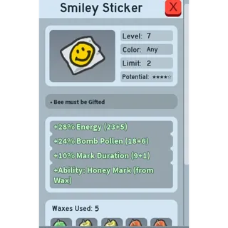 10% Mark Duration / Honey Mark | Smiley Sticker | BSS | Bee Swarm Simulator