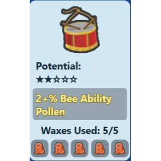 Toy Drum / 2% Bee Ability Pollen / 2% BAP / BSS / Bee Swarm Simulator