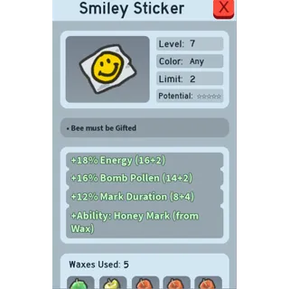 12% Mark Duration / Honey Mark | Smiley Sticker | BSS | Bee Swarm Simulator