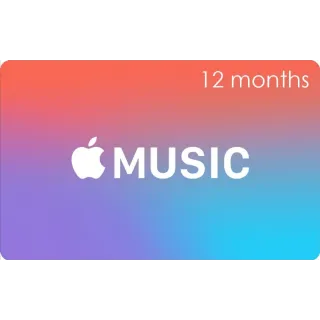 Apple iTunes Music 12 Months (USD)