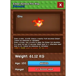 1x Ember Rainbow Hatched Fire Wisp