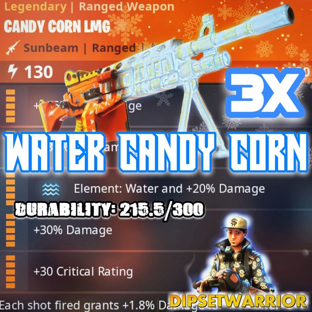 Candy Corn LMG 3x WATER CANDY CORN💦💦 Game Items Gameflip