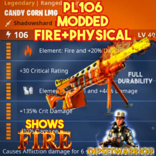 Candy Corn LMG 1x PL106 MODDED🔥+🌫 Game Items Gameflip