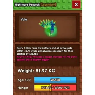 PEACOCK (81KG) (NIGHTMARE)