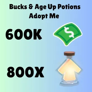 BUCKS AND AGE UP POTIONS  - ADOPT ME 