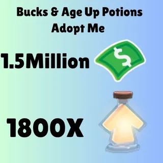 BUCKS AND AGE UP POTIONS  - ADOPT ME 