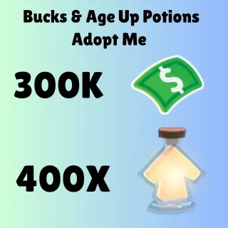 BUCKS AND AGE UP POTIONS  - ADOPT ME 