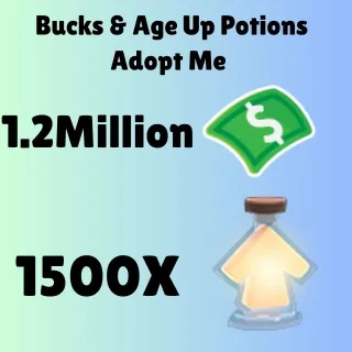 BUCKS AND AGE UP POTIONS  - ADOPT ME 