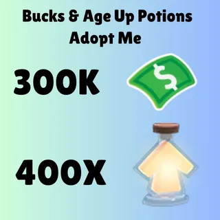 BUCKS AND AGE UP POTIONS  - ADOPT ME 