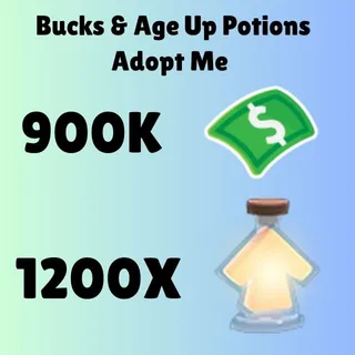 BUCKS AND AGE UP POTIONS  - ADOPT ME 