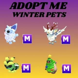WINTER PETS - MAINE COON 1X MEGA - CHRISTMAS SPIRIT 1X MEGA - TREE SASQUATCH 1X MEGA - HUMBUG 1X MEGA - ADOPT ME 